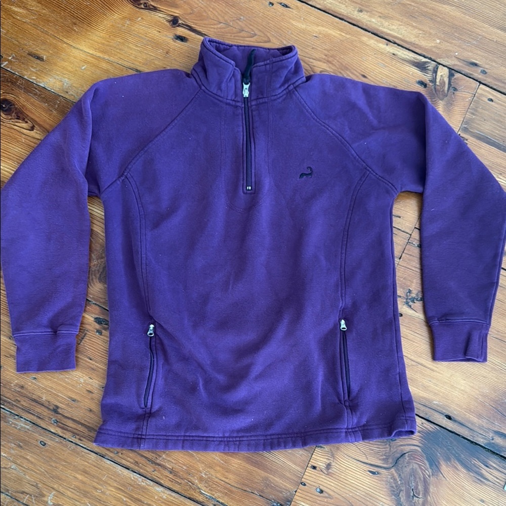 Cuffy’s of Cape Cod Est 1980 Quarter Zip Purple Pullover Sweatshirt Size Large